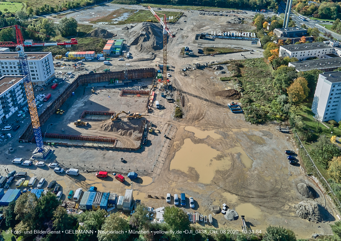 08.10.2020 - Baustelle Alexisquartier und Umgebung in Neuperlach